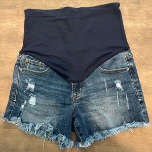 Pink Blush Medium Maternity Denim Shorts